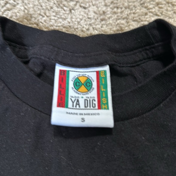 Cross Colours Billie Eilish Ya Dig Flame Tee T-Shirt Black Size S - Picture 4 of 6